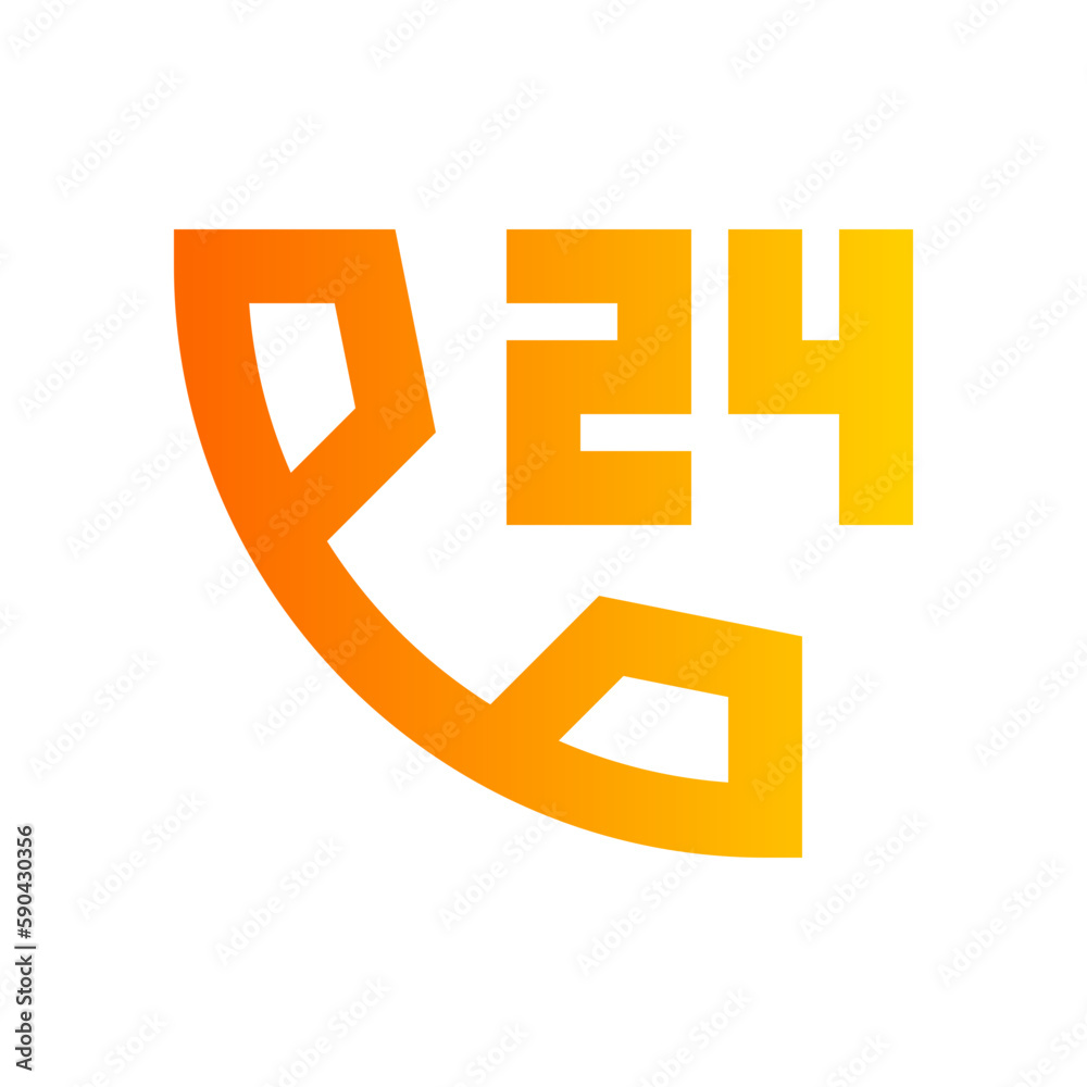 Fototapeta premium 24 hours support gradient icon