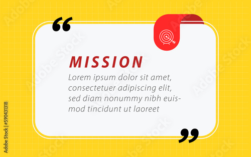 blank speech bubbles template Empty textbox frame with copyspace Borders with separate quotation marks on background. social media posts and banner website. Empty Quote Frames on yellow background.	