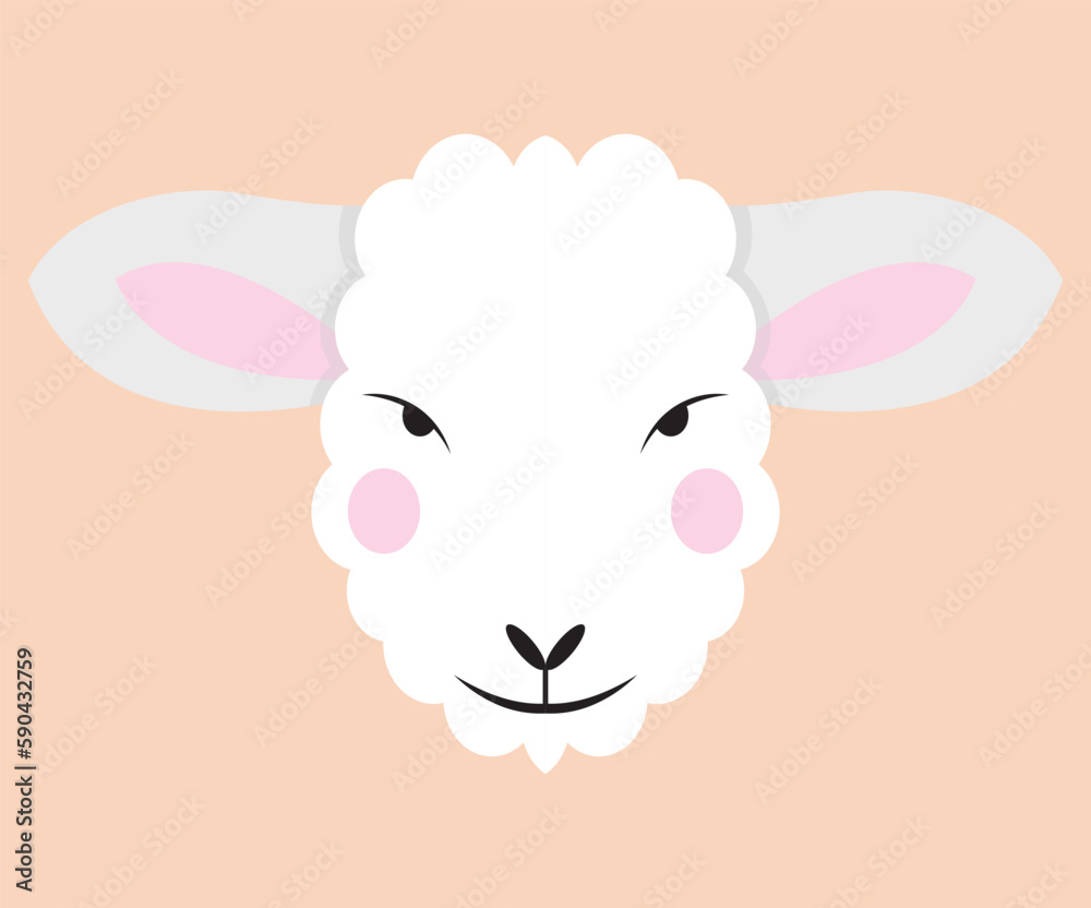 sheep cartoon face vector