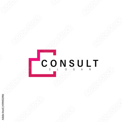 Consulting agency logo chat design symbol