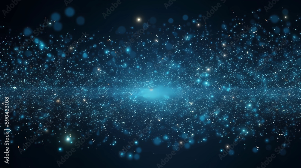 Obraz premium Blue glitter shimmer explosion pattern abstract