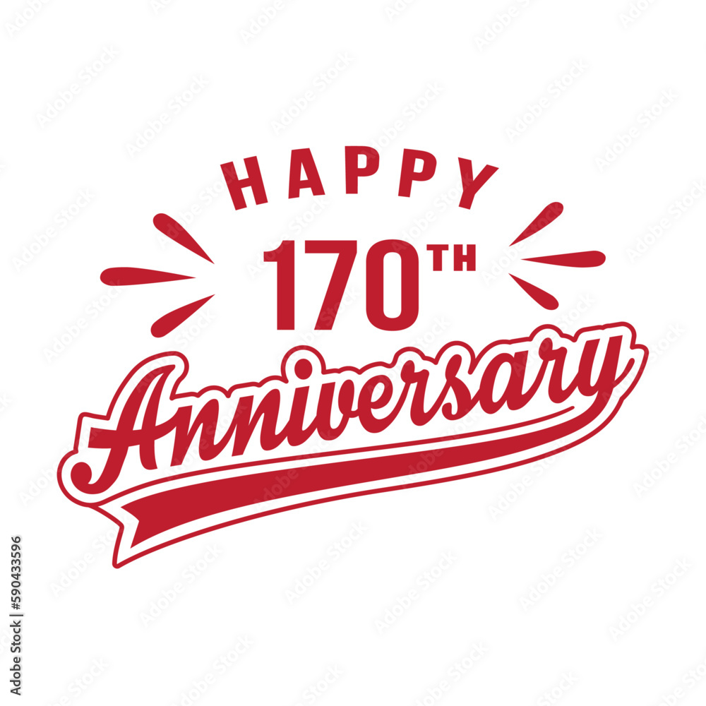 Happy 170th Anniversary. 170 years anniversary design template. Vector and illustration.
