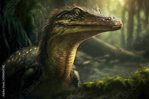 Fantasy prehistoric lizard  made with Generative AI