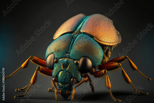 Colorful exotic beetle insects, taxidermy ,made with Generative AI