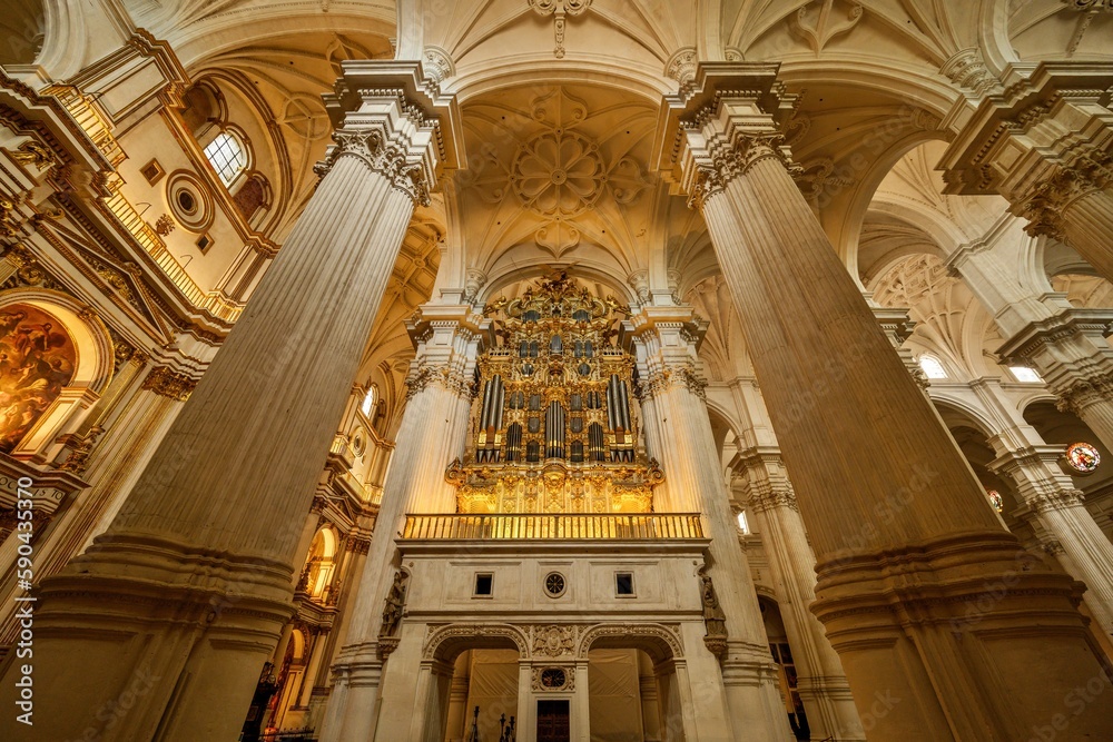 Interior of Granada Cathedral, Andalusia, Spain