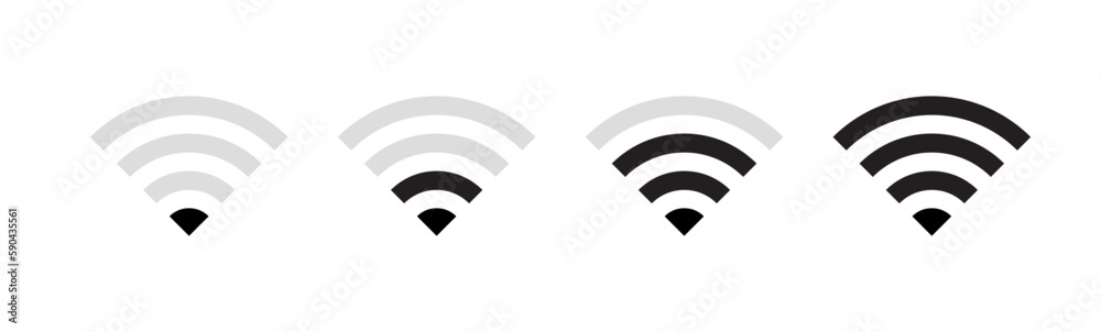 Wifi sign symbol. Wi-fi signal black wireless. Vector illustration Wifi sign symbol. Wi-fi signal black wireless. Vector illustration