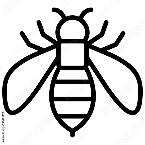 bee ilustration design with outline