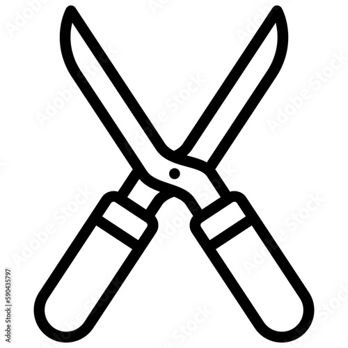 scissors ilustration design with outline