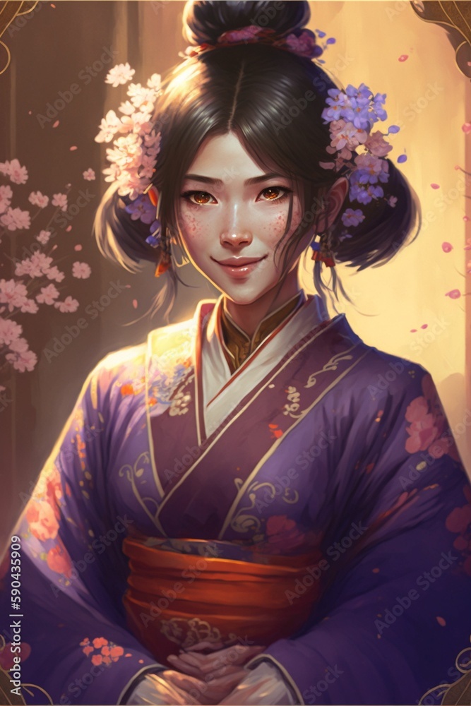 Beautiful Japanese Woman Dress in Kimono Beautiful Japanese Woman Dress in Kimono