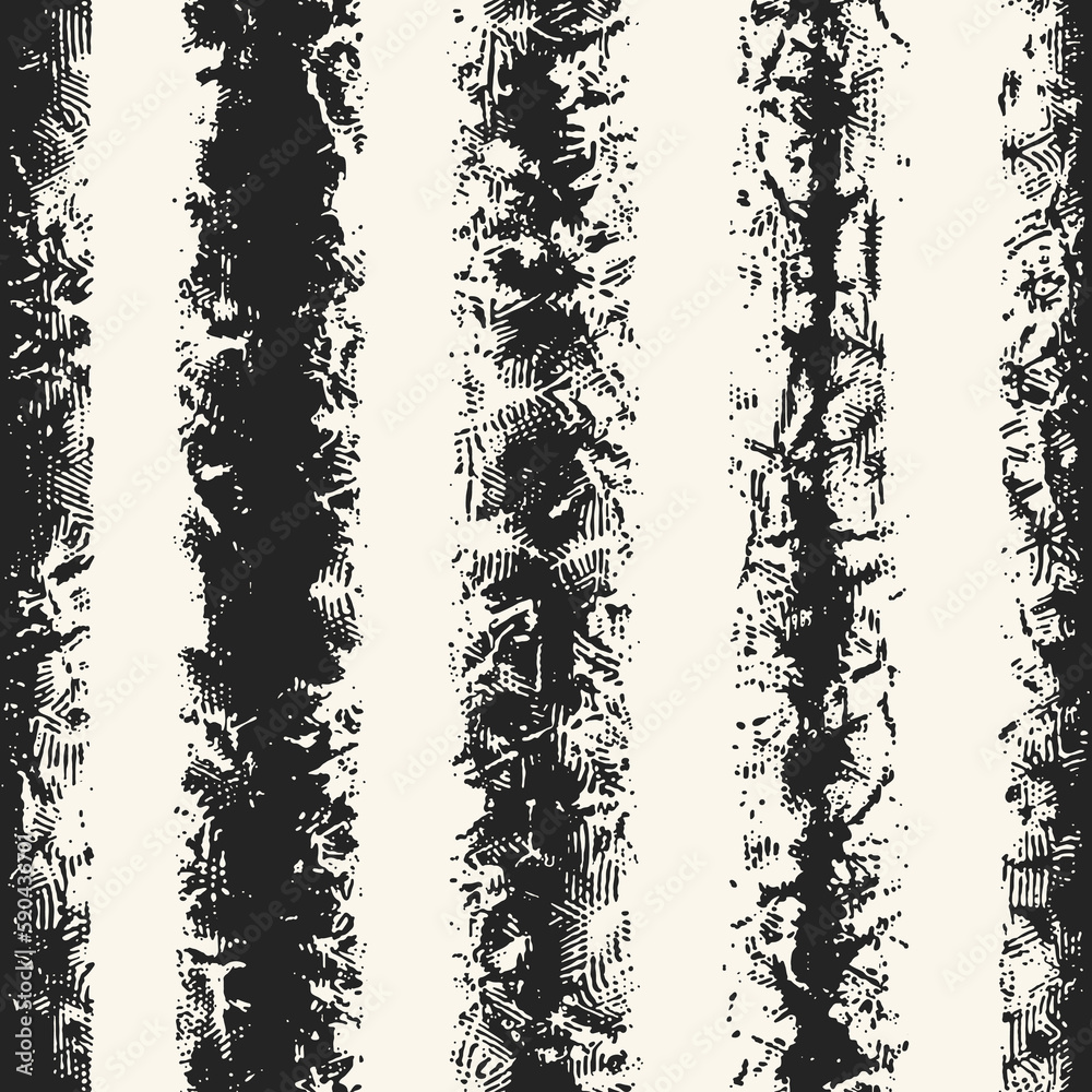 Splattered Ink Brushed Textured Striped Pattern