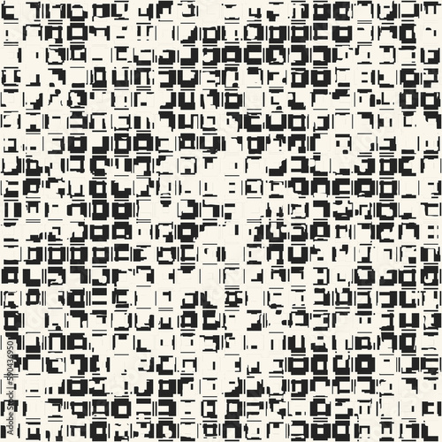 Monochrome Pixelated Textured Checkered Pattern
