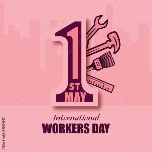 1st may - Happy workers day illustration