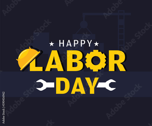 Vector background for Labour Day with tools