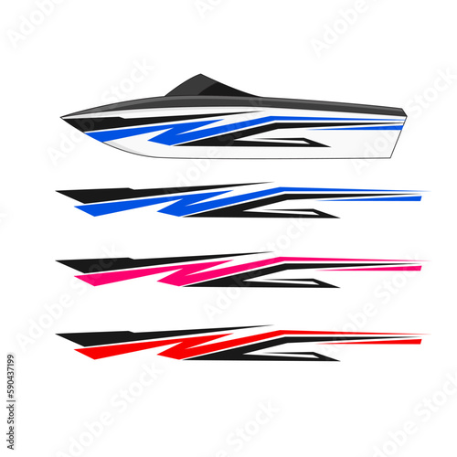 boat ship livery decal sticker design vector. modern ship stickers