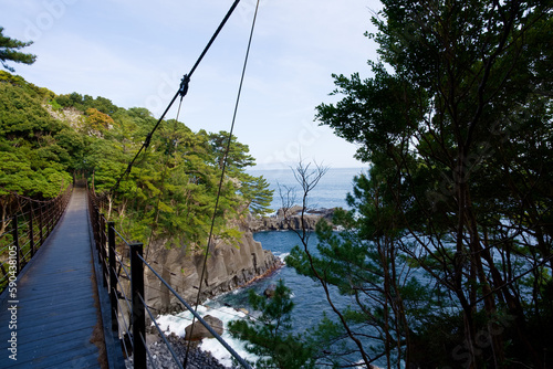 Scenery near Izu Kogen coast on the Izu Peninsula
Travel to the tip of the Izu Peninsula, battered by the rough waves of the Suruga Bay and cliffs, during the start of spring with fresh green