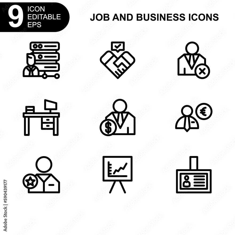 job and business icon or logo isolated sign symbol vector illustration - high quality black style vector icons
