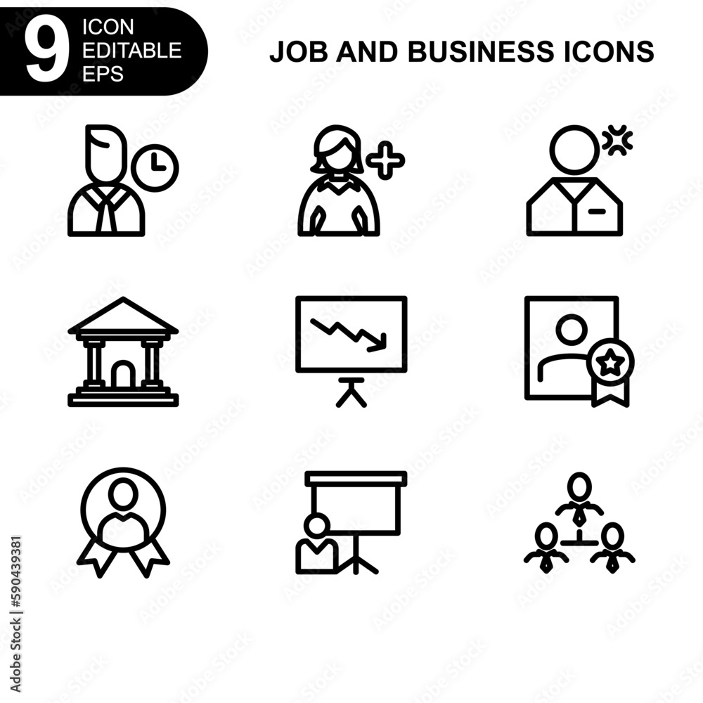 job and business icon or logo isolated sign symbol vector illustration - high quality black style vector icons
