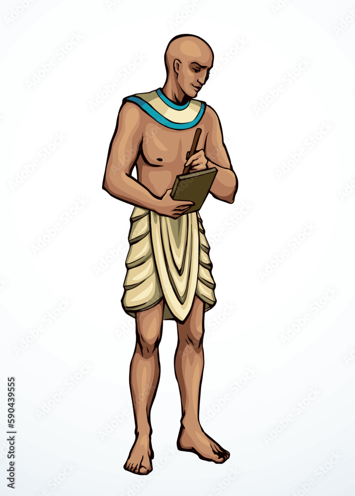 Vector drawing. Egyptian male servant Vector drawing. Egyptian male servant