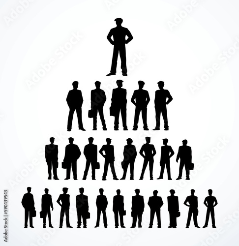 Vector drawing. Business pyramid of employees