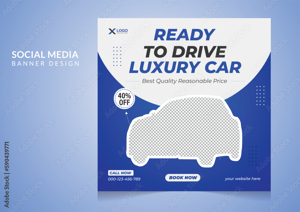 Car wash services promotional banner template