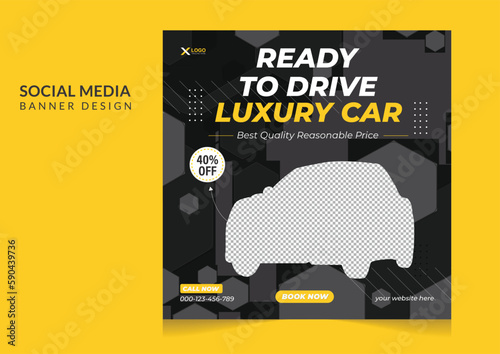 Promotional car washing social media banner design photo