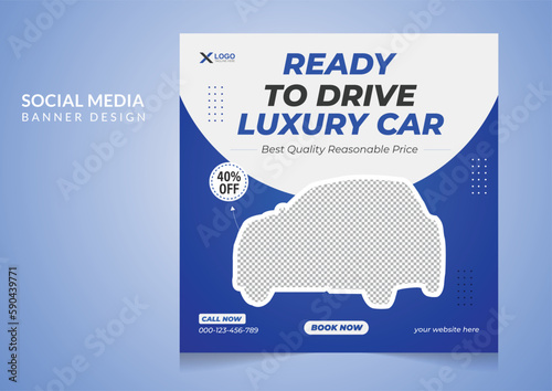 Obraz na płótnie Car wash services promotional banner template w salonie