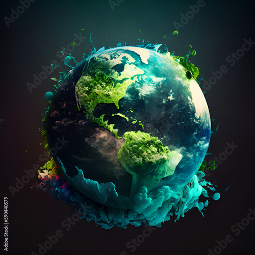 Earth day or environment day wallpaper made with generative AI technology 