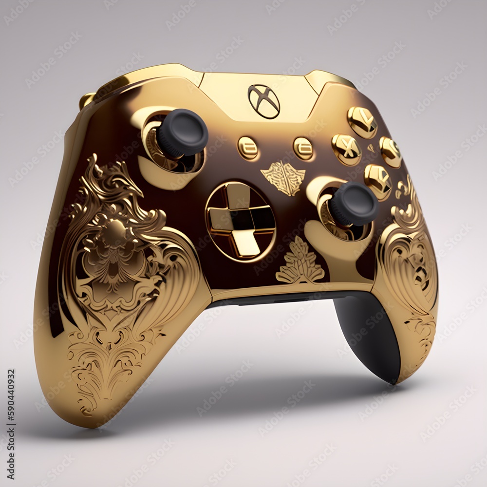 xbox controller genshin impact theme embossed vision gold details ...