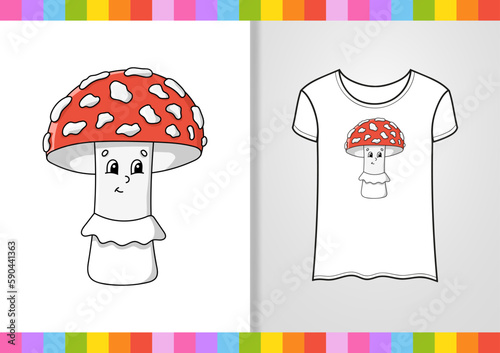 T-shirt design. Cute character on shirt. Hand drawn. Cartoon style. Isolated on white background. Vector illustration.