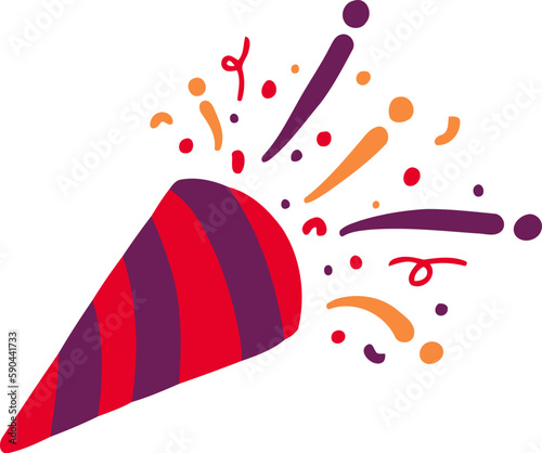 April Fool Confetti Flat Hand Drawn Illustration