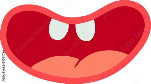 April Fool Laugh Mouth Flat Hand Drawn Illustration