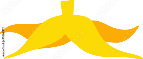 April Fool Slippery Banana Prank Flat Hand Drawn Illustration