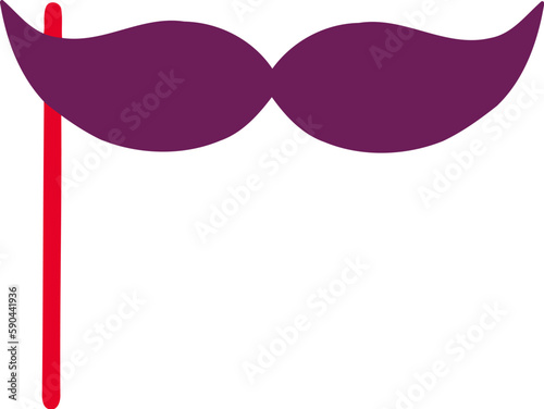April Fool Moustache Flat Hand Drawn Illustration