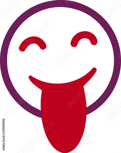 April Fool Tongue Out Flat Hand Drawn Illustration