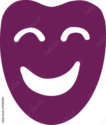 April Fool Laugh Face Flat Hand Drawn Illustration