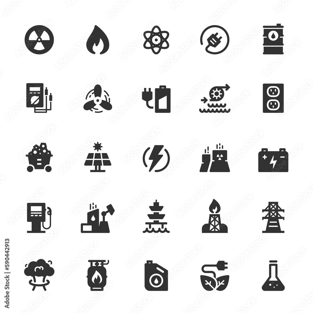 Icon set - energy and power Icon set - energy and power