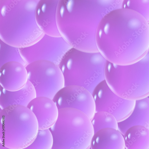 Neon Glowing Ethereal Pink Bubbles Cluster, Generative AI Art Background