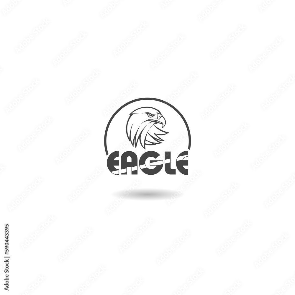 Eagle head logo icon with shadow Eagle head logo icon with shadow