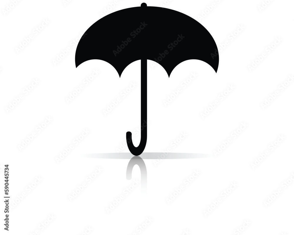 black and white silhouette vector design of a simple umbrella commonly used to protect the body from rainwater with a shadow effect at the bottom black and white silhouette vector design of a simple umbrella commonly used to protect the body from rainwater with a shadow effect at the bottom
