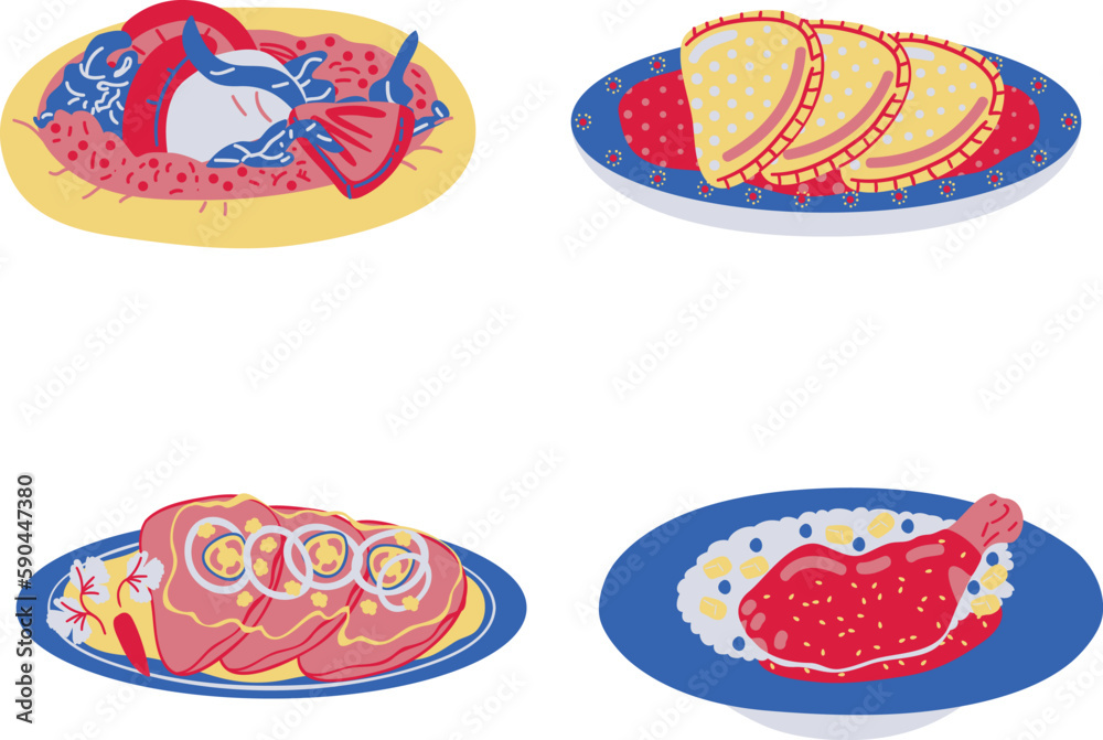 Mexican food icon set. Vector illustration of mexican food. Mexican food icon set. Vector illustration of mexican food.