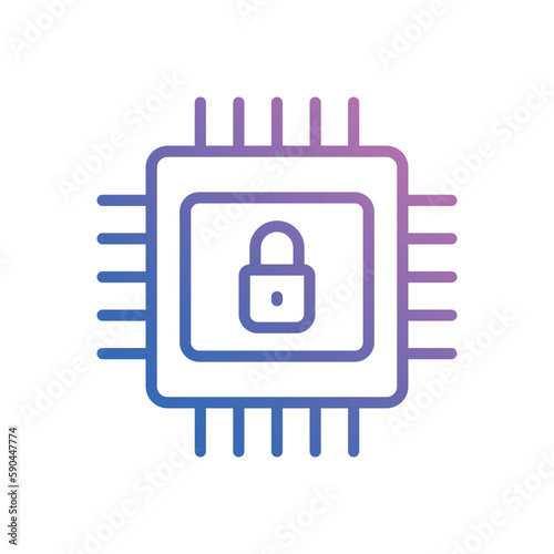 Microchip Security icon vector stock.