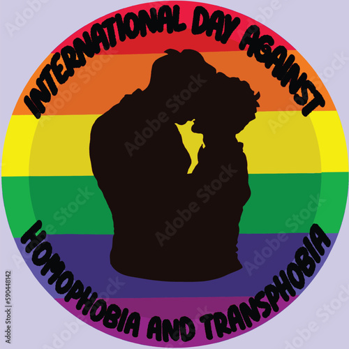 International​ day​ against homophobia and​ Transphobia black A rainbow of love and acceptance vector