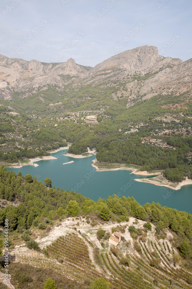 Aixorta Mountain Range and Reservoir; Guadalest; Alicante; Spain