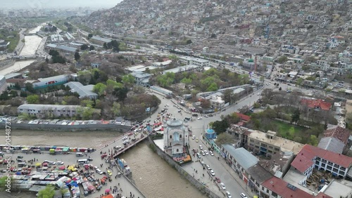 Shah Du Shamshira masjid in kabul, aerial video of masjid in kabul photo