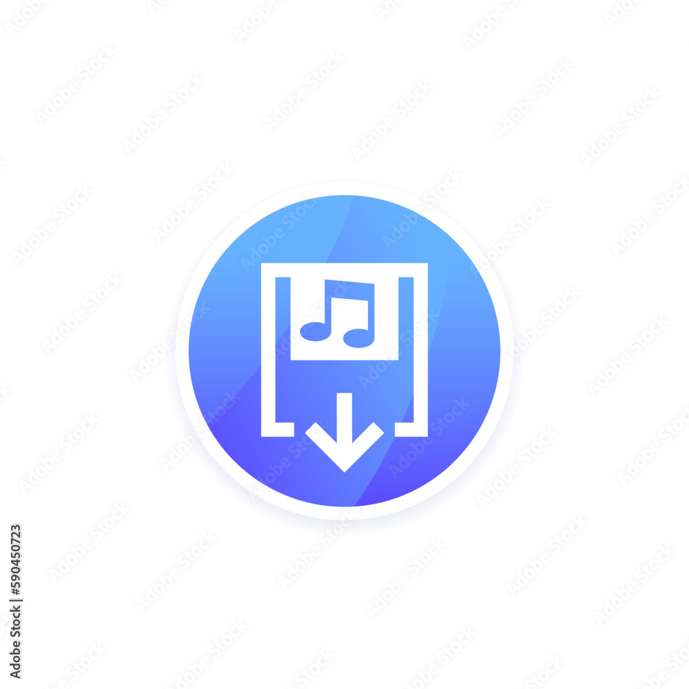 audio file download icon, vector audio file download icon, vector
