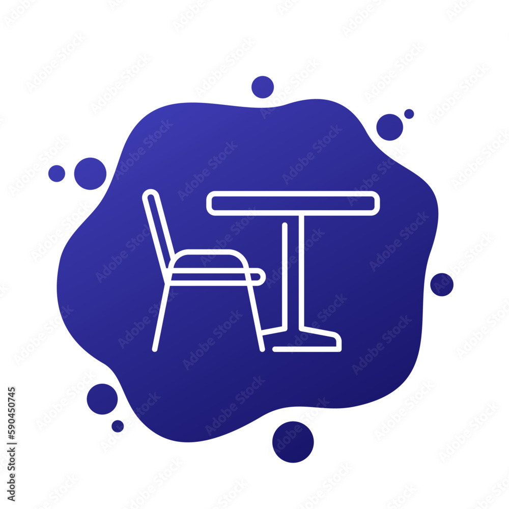 dining table and chair line vector icon dining table and chair line vector icon