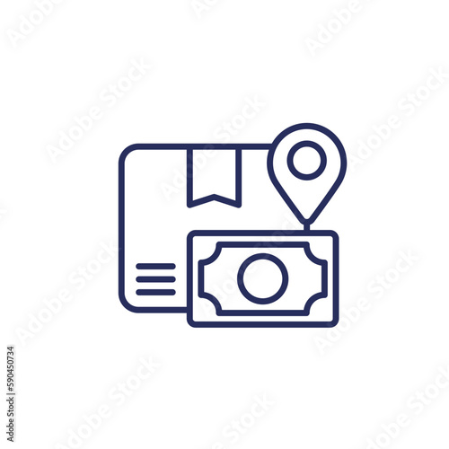 Cash on delivery line icon
