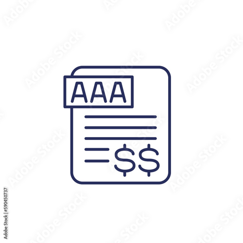 credit rating line icon on white