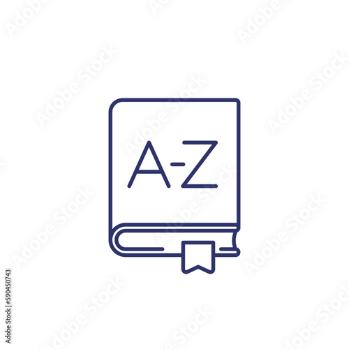 dictionary line icon on white