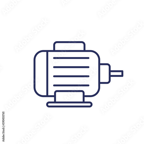 electric motor icon, line vector